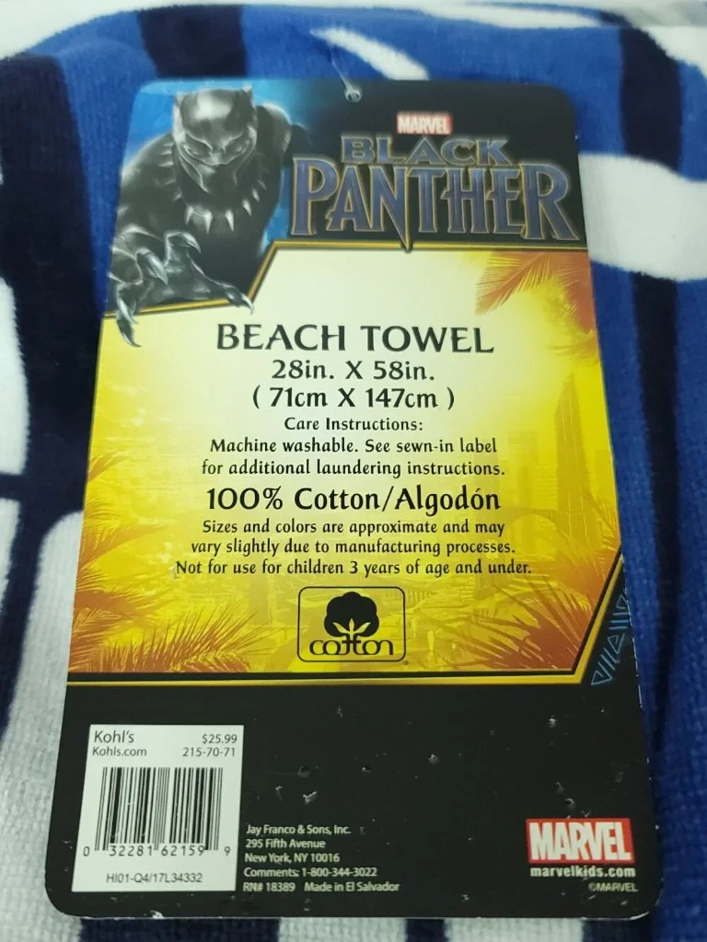 Marvel Avengers Black Panther Kids Beach Swim Bath Towel 28